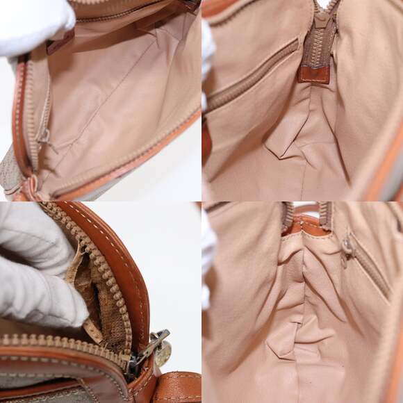 CELINE Macadam Canvas Shoulder Bag Beige Gold - Picture 12 of 13